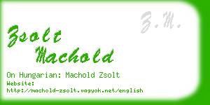 zsolt machold business card